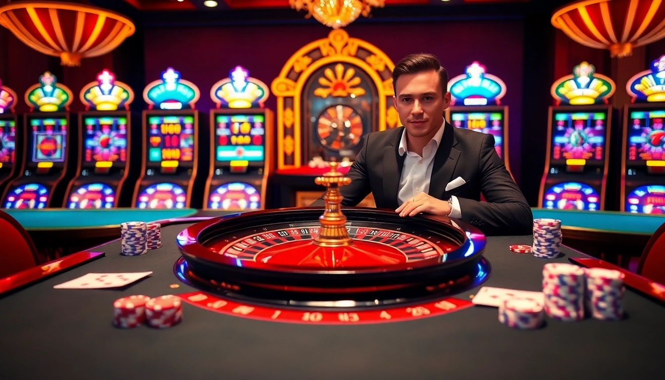Play exciting casino games at rikvip368.com with a stunning roulette table setup.
