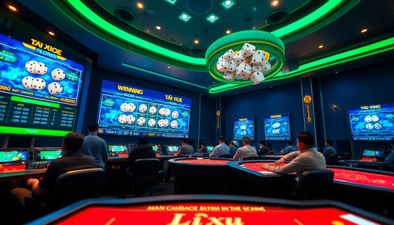 Tài Xỉu MD5 engaging online gaming experience with vibrant dice and betting interface.
