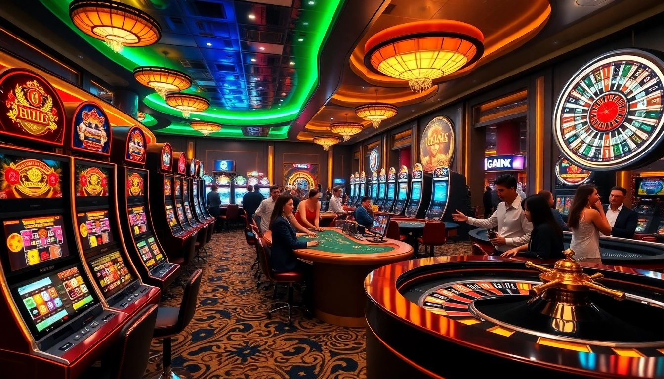 Exciting gameplay at go88.family casino featuring colorful slot machines and professional poker tables.