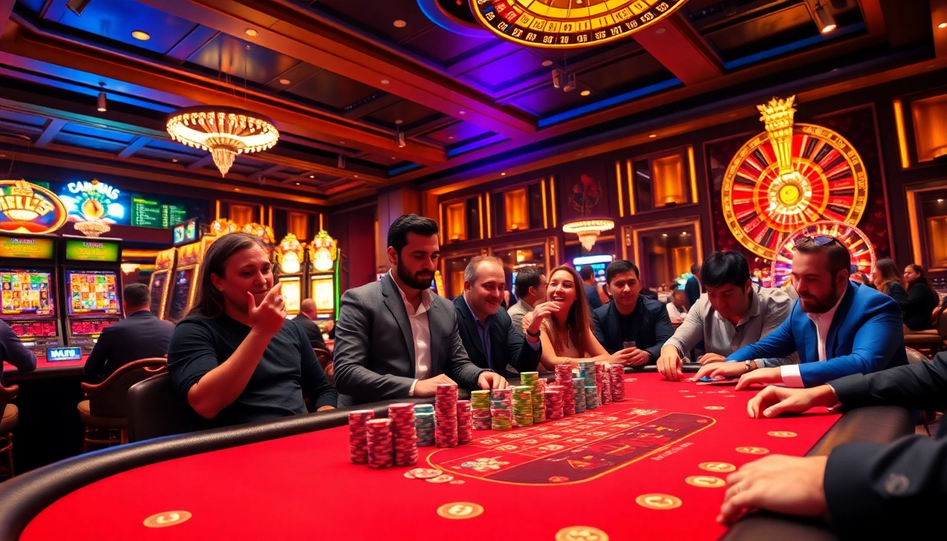 Người chơi đang tận hưởng một ván poker đầy kịch tính tại casino LUCK8, với những chip màu sắc rực rỡ và bầu không khí sang trọng.