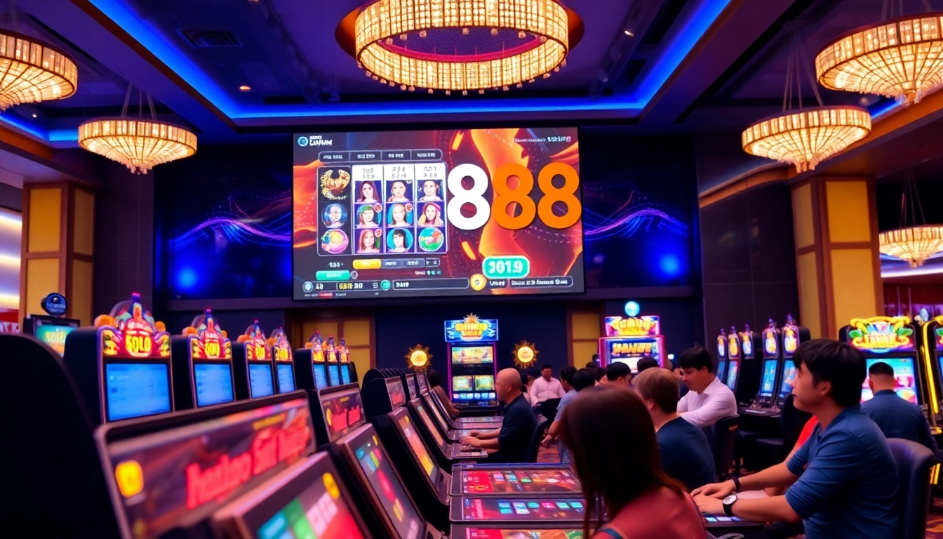Explore the exciting gaming experience on hello88win.live with vibrant casino scenes.