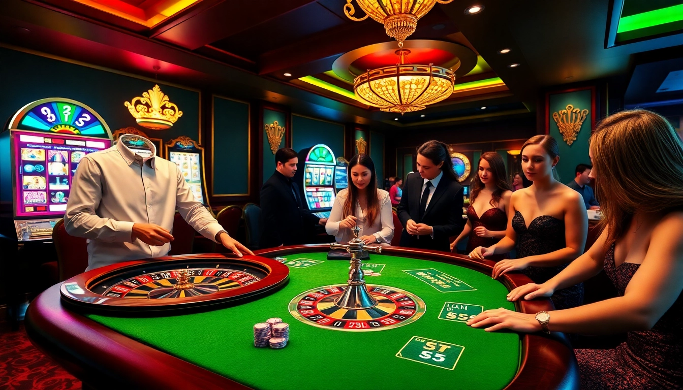 A dynamic gaming scene at thabet77.org featuring passionate players at a lively casino table.