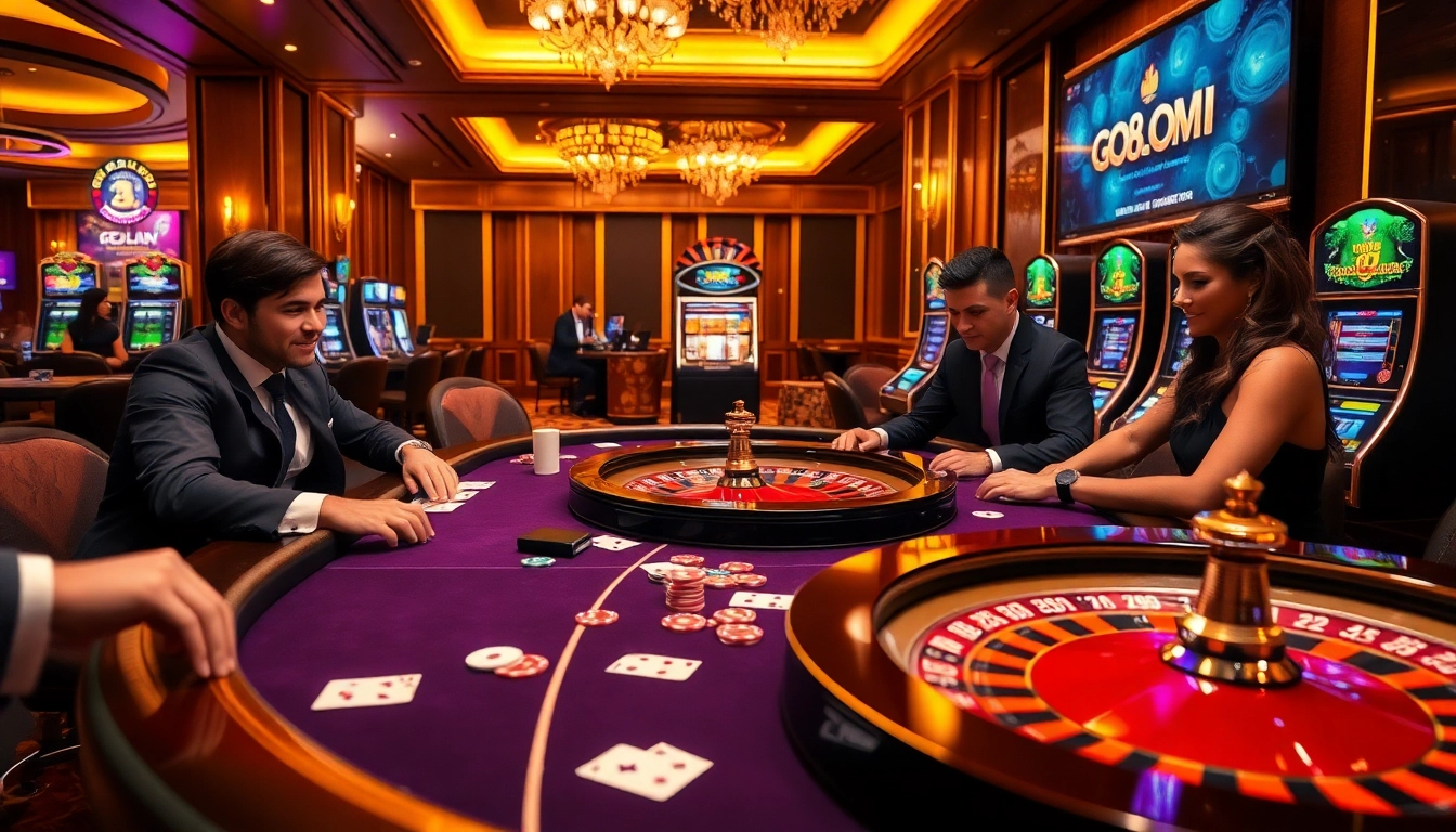 Experience high-stakes gambling at go8.com with players enjoying poker and roulette.