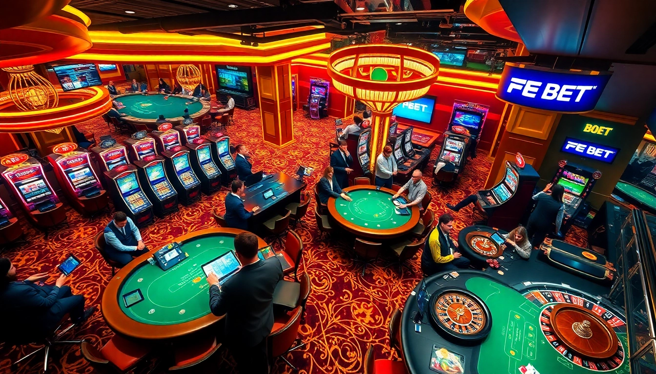 Experience the thrill of FE BET with vibrant casino games and dynamic betting displays.