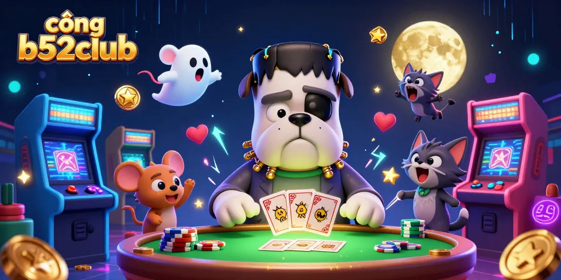 Engage in thrilling gameplay at cổng b52club featuring lively 3D characters and a vibrant casino scene.